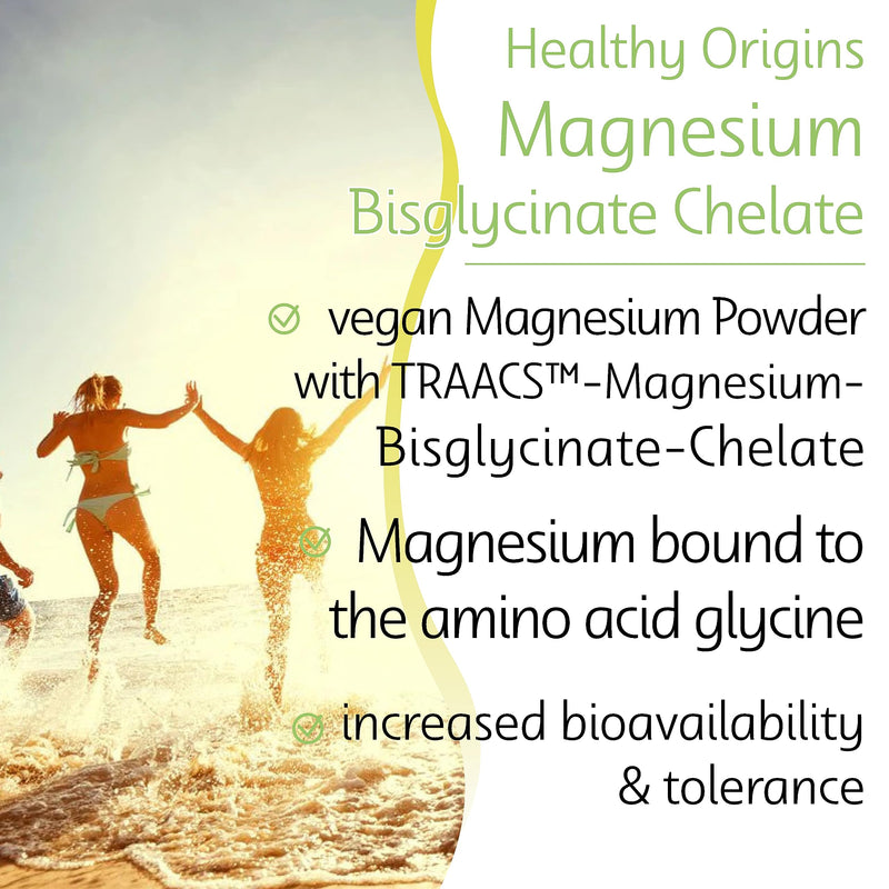 Healthy Origins, Fully Reacted Magnesium Bisglycinate Chelate, 227 g Vegan Powder, Gluten Free, Soy Free, Vegetarian