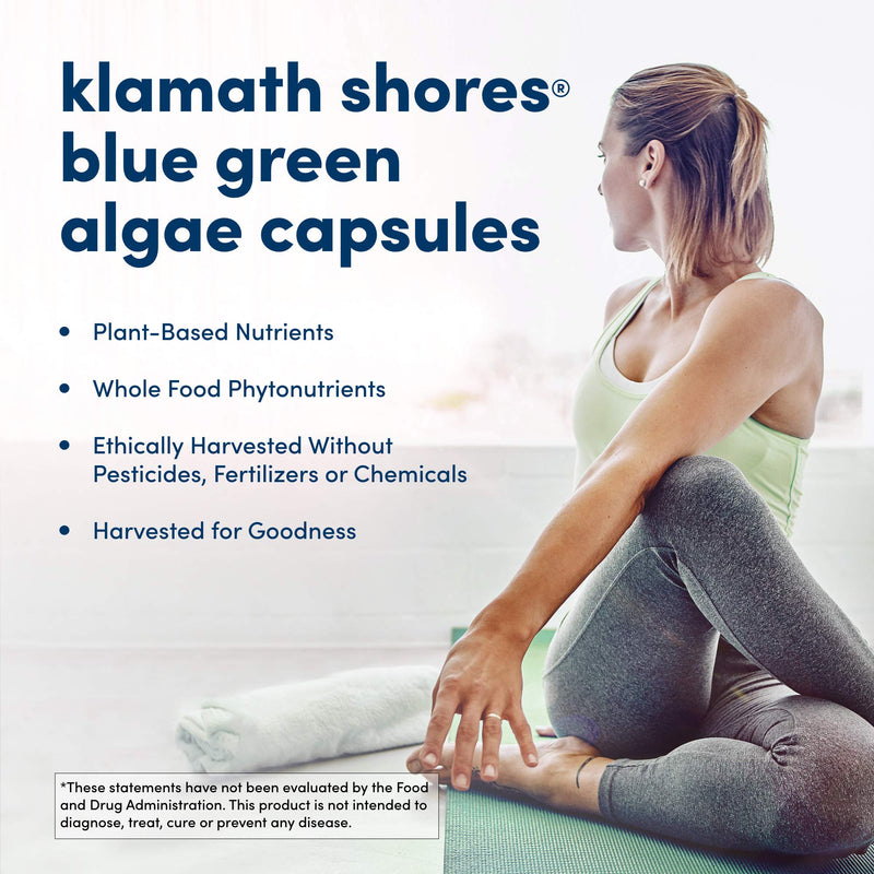 [Australia] - American Health Klamath Shores Blue Green Algae - 120 Capsules - Fresh Water Phytonutrient-Rich Algae Superfood Supplement - 120 Total Servings 
