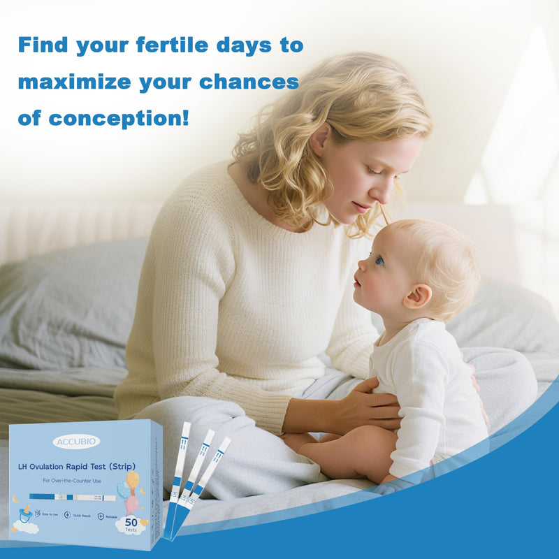 [Australia] - Ovulation Test Strips, Bulk Ovulation Tests, 50 Pack Fertility Tests with Collection Cups, Accurate LH Test for Home, Ovulation Predictor Kit, 5mm Wider 25 MIU/mL 50 Count 
