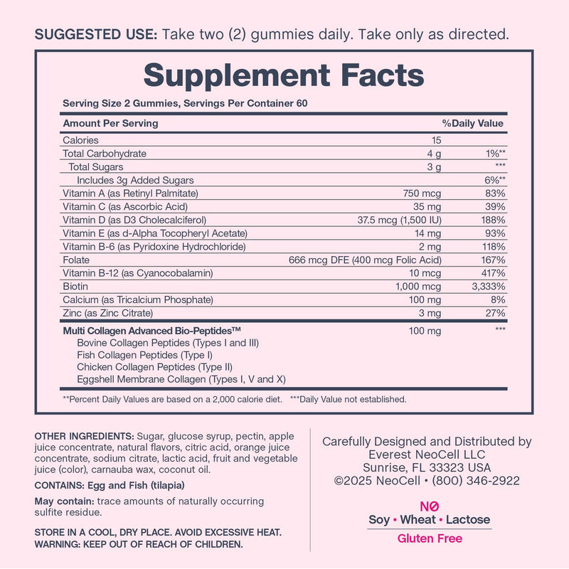 NeoCell Women's Multi Gummy with Collagen | 120 Gummies | Essential Vitamins & Minerals | Berry Flavor Supplement