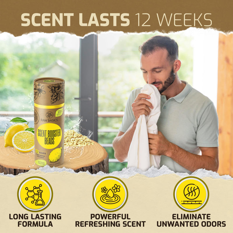 [Australia] - Scent Boosters for Washer, Wild Lemon Aroma - Bulk Laundry Booster Beads and Fabric Smell Deodorizer - In Wash Odor Eliminator Pods for Fresh Scented Clothes 