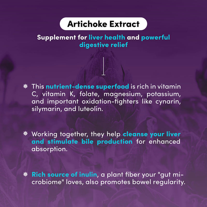 [Australia] - Herbal Artichoke Supplement - Potent 500 mg Artichoke Extract Capsules for Enhanced Liver Health & Digestive Relief I Artichoke Leaf Extract Boosts Energy & Focus I 90 Capsules 90 Count (Pack of 1) 