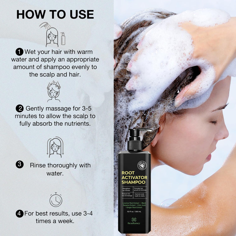 Root Activator Shampoo for Men: Hair Growth Shampoo for Hair Loss and Thinning Hair - 10.1 fl oz / 300 mL Root Activator Shampoo 10.1 Fl Oz (Pack of 1)