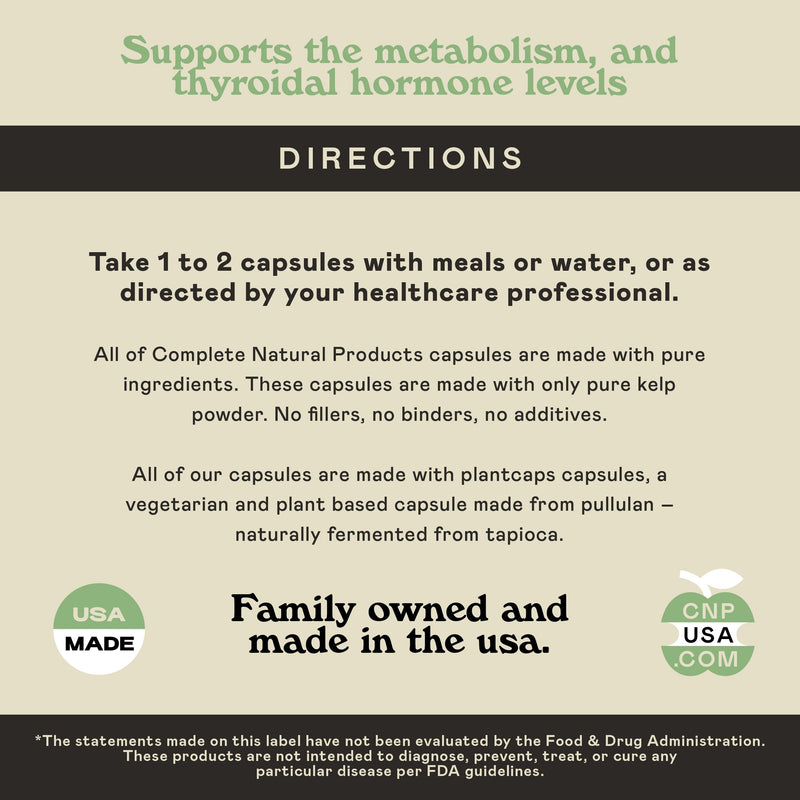 [Australia] - Raw Sea Kelp Powder Supplement - 600mg Capsules 100 Pills Powdered Raw Seaweed & Thyroid Support Supplement 