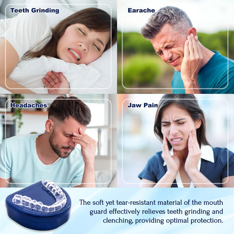 [Australia] - Anti Grinding Guard, Mouth Guard for Grinding Teeth at Night, Mouth Guard for Clenching Teeth at Night, Night Guards for Teeth Grinding with 12 Cleaning Tablets 