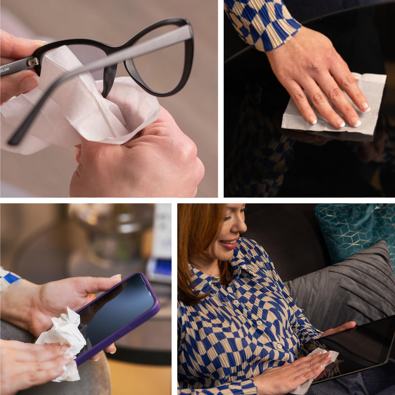 [Australia] - Anti-Fog Wipes for Glasses, Lightly Pre-Moistened, 100 Count, Streak-Free Glasses & Screen Cleaner Wipes. Safe for All Lenses, Eyeglass, Sunglasses, Phone, Camera Lens Individually Wrapped for Travel 