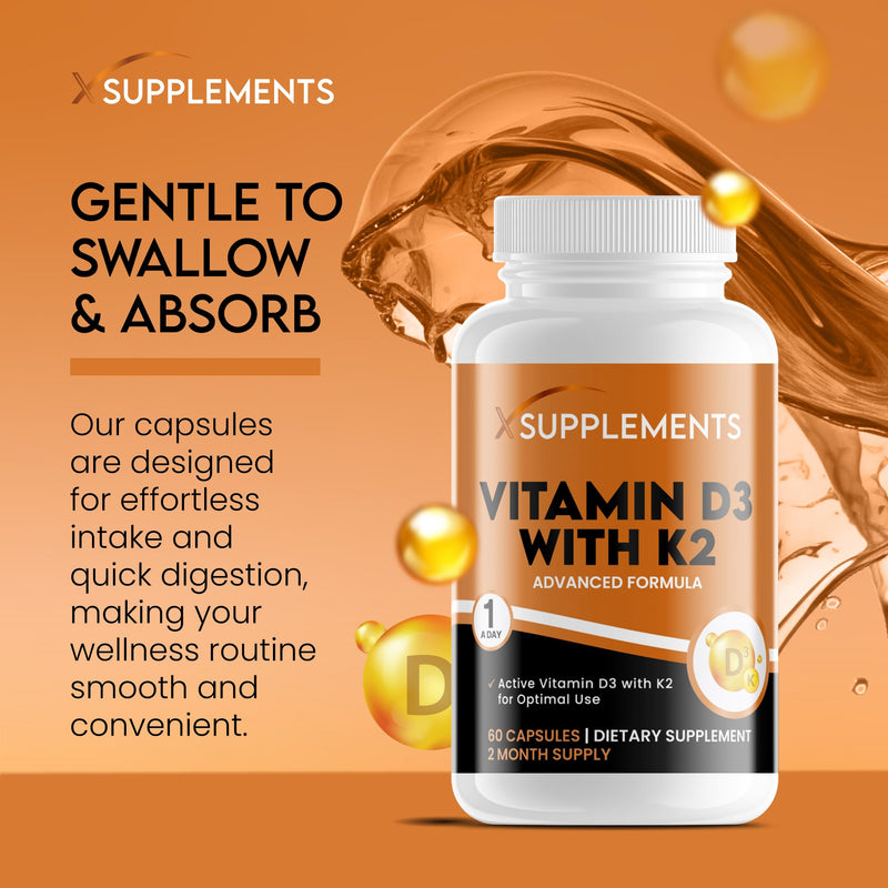 Vitamin D3 5000 IU with K2 100μg | 1-A-Day | 60 High Strength Vitamin D Tablets | MK-7 Menaquinone | Vitamin D3 | Bone, Immune & Heart Support | Supplements for Adults
