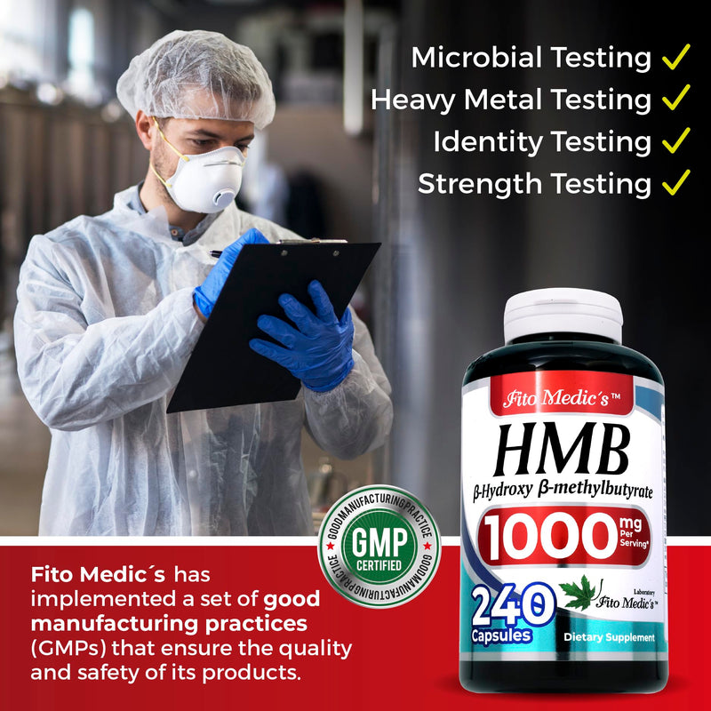 FITO MEDIC'S Lab | hmb |240 Capsules |1000 mg| hmb Supplement | hmb Free Acid| beta-hydroxybutyrate | Concentrate Extract | Ultra high Absorption. (Pack of 2) 240 Count (Pack of 2)