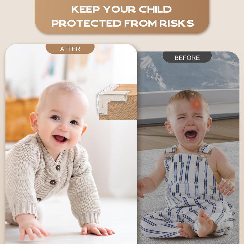 [Australia] - Corner Protector Baby ‚Äì 12 Pack Baby Proof Corners and Edges with Safety Bumpers, Soft Silicone Table Corner Covers Baby Safety, Corner Guards 6 T-Shaped + 6 Round Covers T+R (12pcs) 