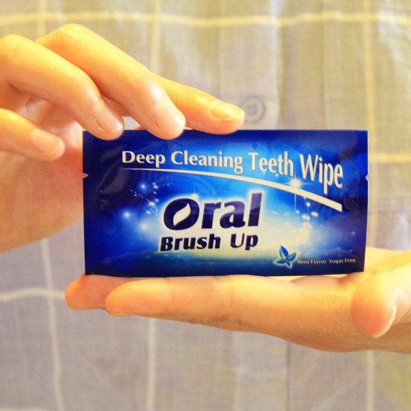 [Australia] - Mint Flavor Finger Teeth Wipes Disposable Brush Ups,Pack of 100,Dark Blue 