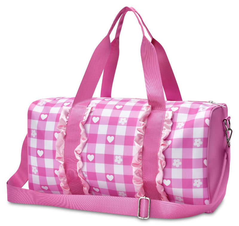 iscream + THEME NYC 17.25" x 10" Duffle Bag with Quitled Nylon Exterior, Double Handles and Removable Adjustable Shoulder Strap for Travel and Sport - Lake Life