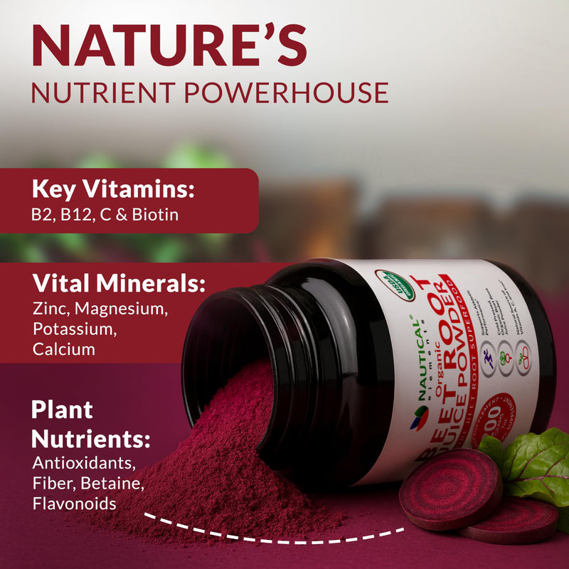 [Australia] - Beet Juice Powder Organic - Cold Pressed - 20:1 Concentrate - Concentrated Beet Root Powder - Nitric Oxide - Circulation Support - 57 Servings of Beet Root Supplement - 7oz 7 Ounce (Pack of 1) 