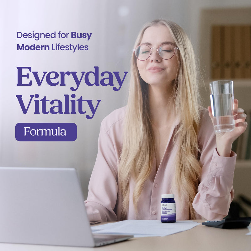 Acetyl L-Carnitine + ALA Capsules – Energy, Focus & Daily Wellness Supplement – 30 Vegan Capsules – Made in UK