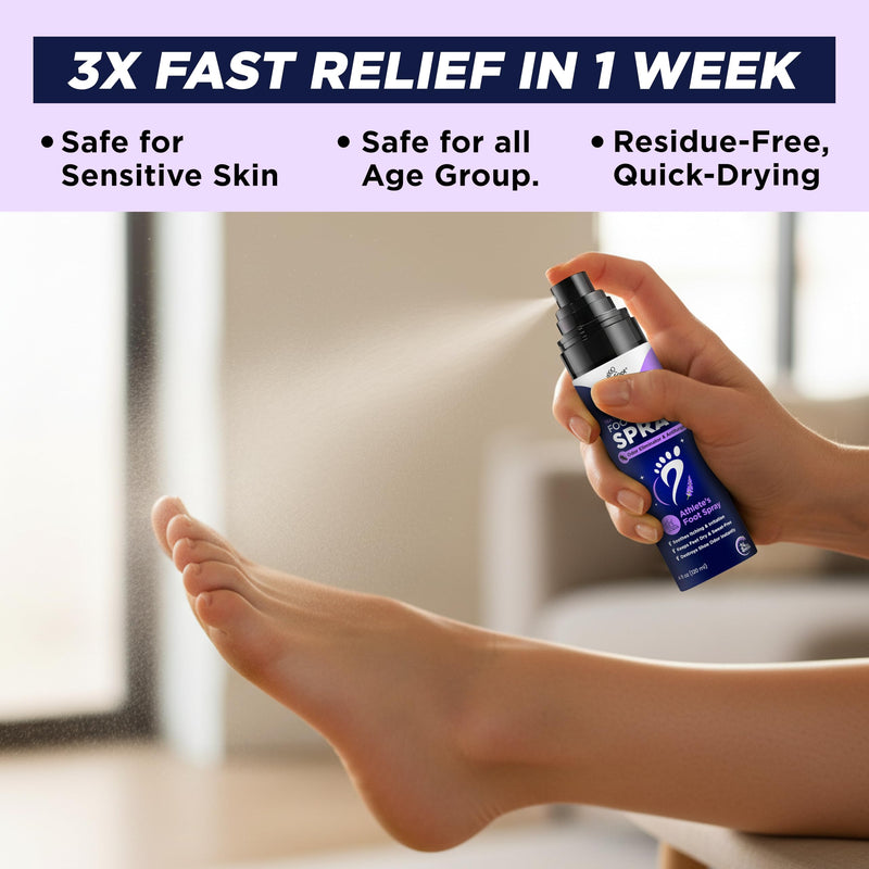 Foot Cure Shoe Deodorizer Spray - Tea Tree | Lavender Shoe Deodorizer for Smelly Feet, Athletes Foot Spray Odor Eliminator and Sweat Control | Removes, Controls & Prevents Odors - 120ml Made in USA
