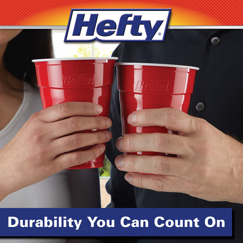 [Australia] - Hefty Party On Disposable Plastic Cups, Red, 18 Ounce, 50 Count 50 Count (Pack of 1) 