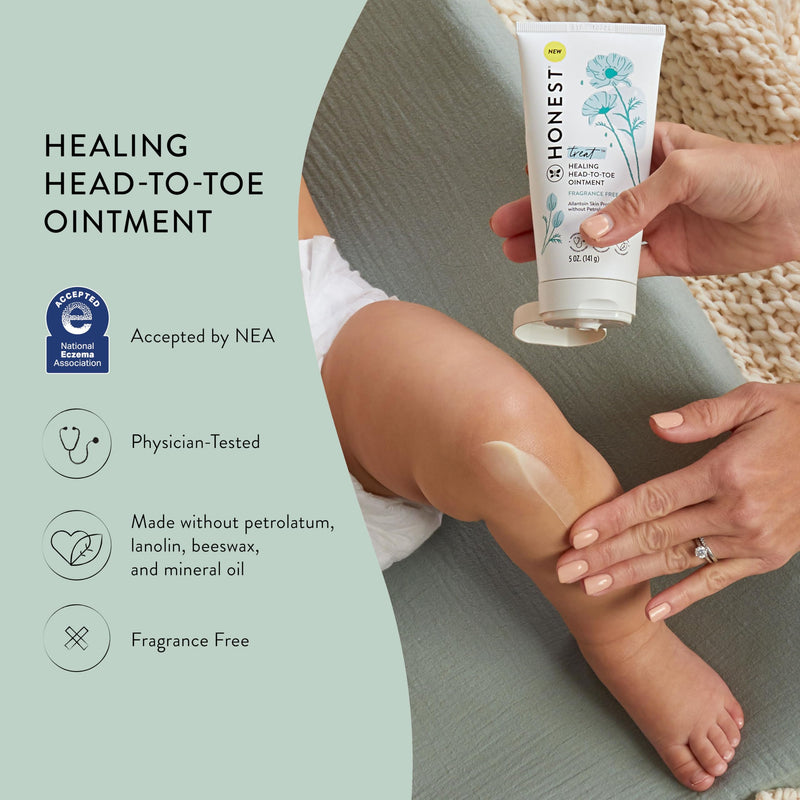 [Australia] - The Honest Company Head to Toe Multi-Purpose Healing Ointment | Safe for Sensitive Skin | Hypoallergenic, Fragrance Free, Vegan | 5 oz Multi-Purpose Healing Ointment, 5 oz 