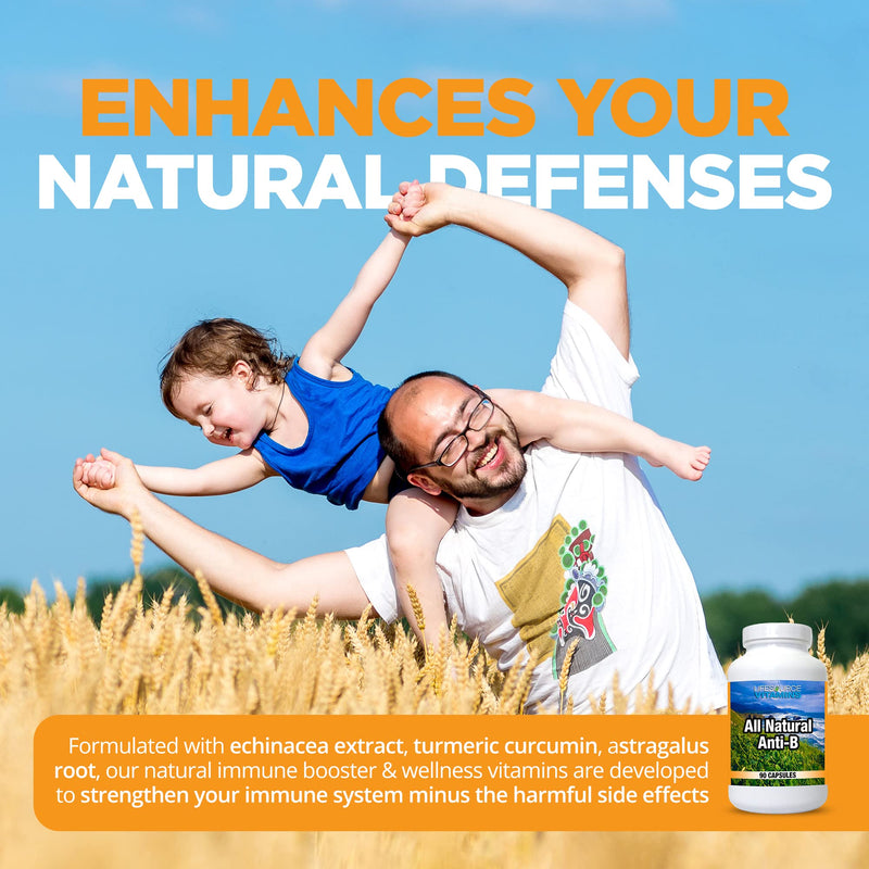 [Australia] - LifeSource Vitamins All Natural Anti-B for Immune Support, 14 All Natural Ingredient with Echinacea & Garlic Extract, 90 Immune Defense Capsules. 1 Count (Pack of 90) 