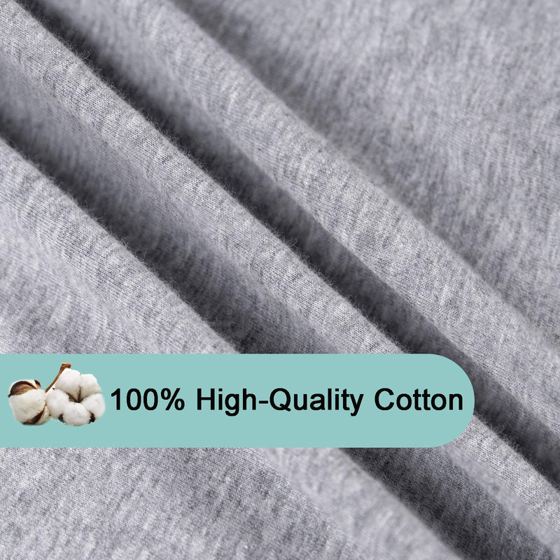 [Australia] - Pro Goleem Nursing Pillow Cover 100% Jersey Cotton 2 Pack Soft Feeding Pillow Slipcover for Breastfeeding Moms Fits Standard Infant Nursing Pillow or Positioner Grey for Boys and Girls 