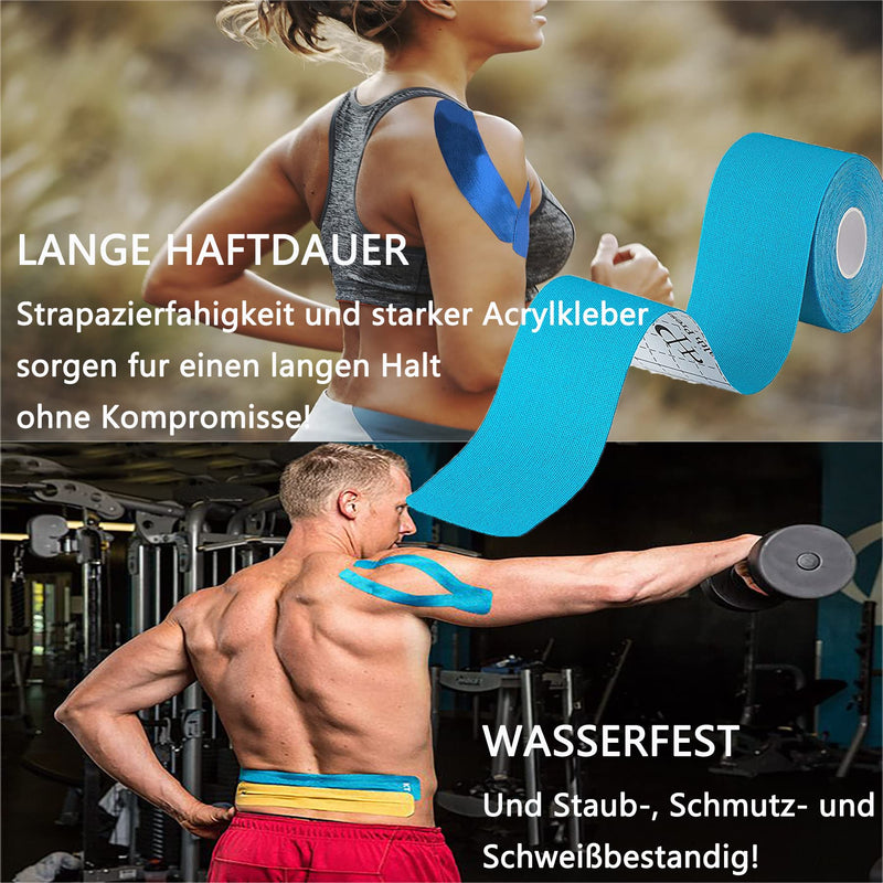 [Australia] - Kinesiology Tape Pro Athletic Sports (3 Rolls,60 Precut Strips) Waterproof Breathable Latex Free Tape for Ankle Wrists Knees Elastic Running Tennis Swimming Football Sports Activities Tapes (Black) 3 pack Black 