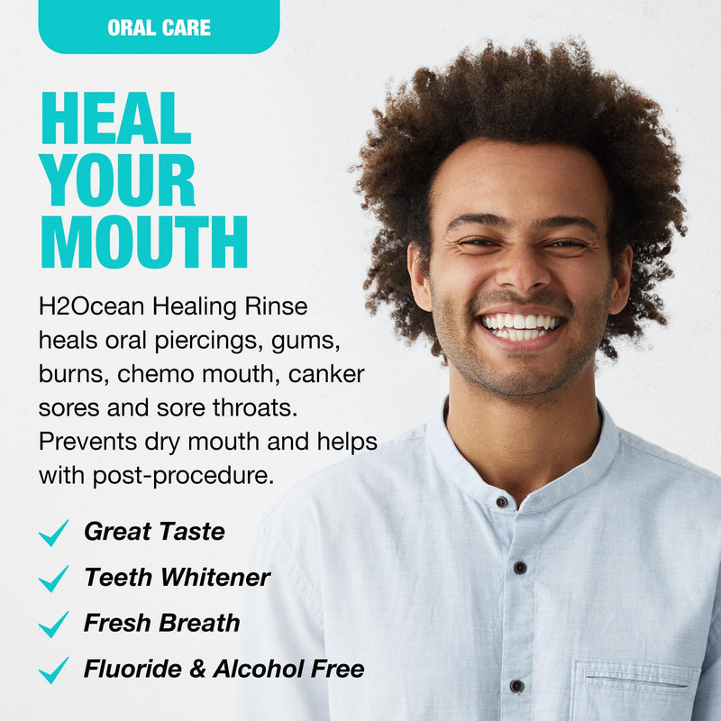 [Australia] - H2Ocean Healing Rinse Natural Sea Salt Oral Care - Mouth Rinse for Oral Care - Great for Piercings, Sore Throats & Gum Health - Alcohol- & Fluoride-Free Mouthwash - Arctic Ocean Mint, 16 oz Artic Ocean Mint 16 Fl Oz (Pack of 1) 