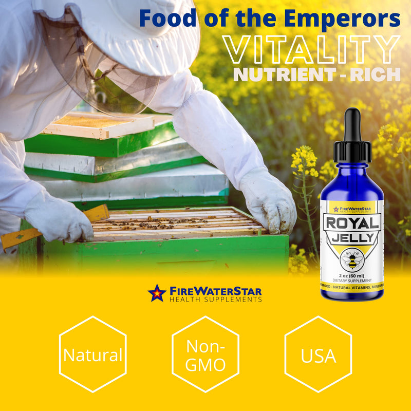 [Australia] - FWS Royal Jelly Bee Powered Superfood, Natural Vitamins, Minerals, Antioxidants, Organic, Food of The Emperors, Nutrient-Rich Supplement, Non-GMO, Supports Well-Being and Skin Health 
