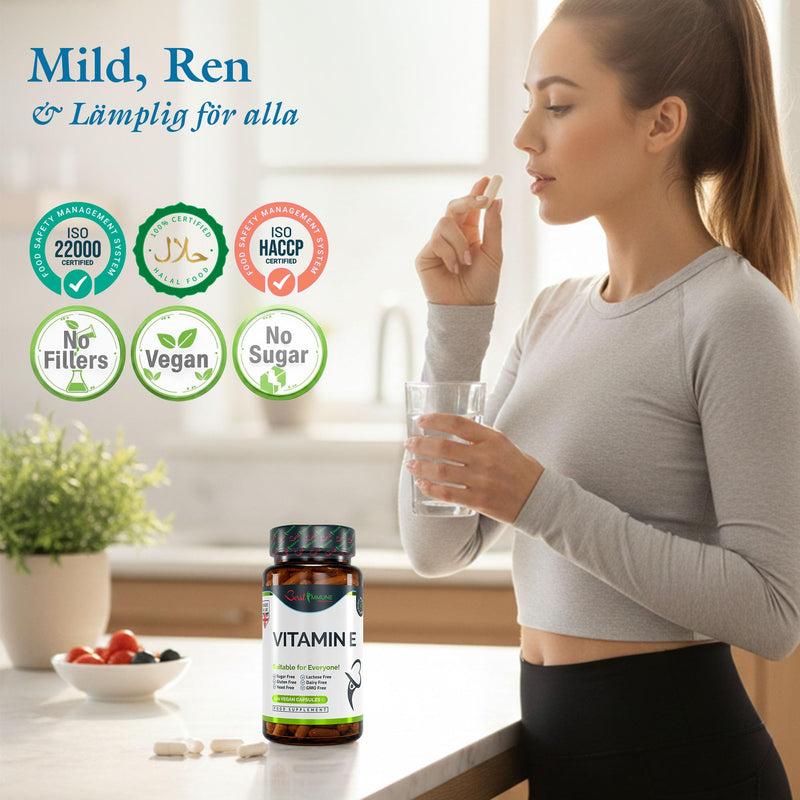 Best Immune, 100% Vitamin E 500iu Improved Formula 100 Vegan Capsules Highest bioavailability 100 count (Pack of 1)