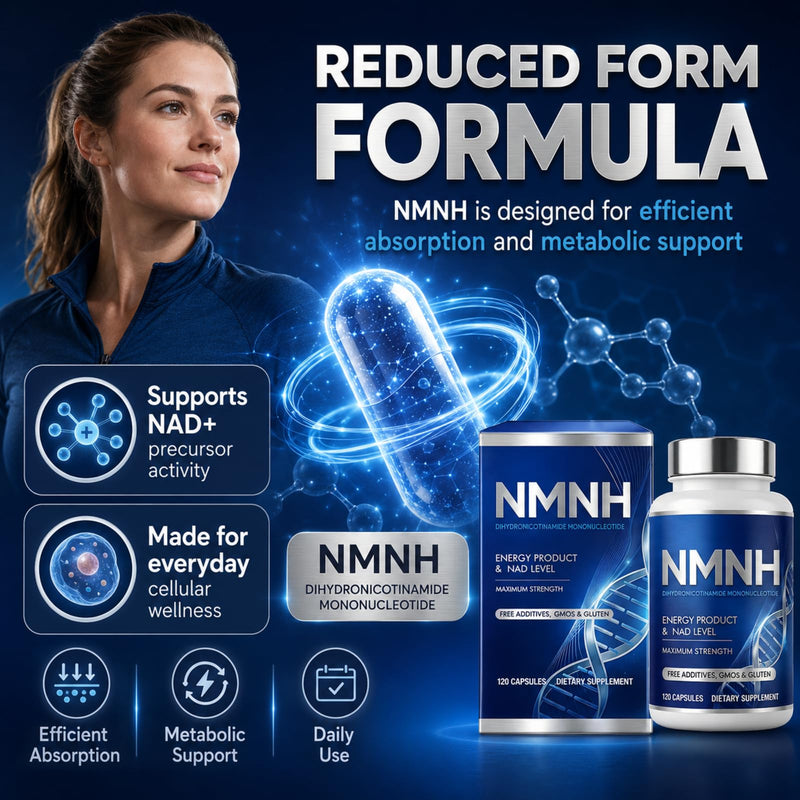 NMNH Supplement, 120 Capsules, 1000mg Ultra Strength NMNH for Cellular Energy Support and Healthy Aging, Non GMO Gluten Free, 2 Month Supply