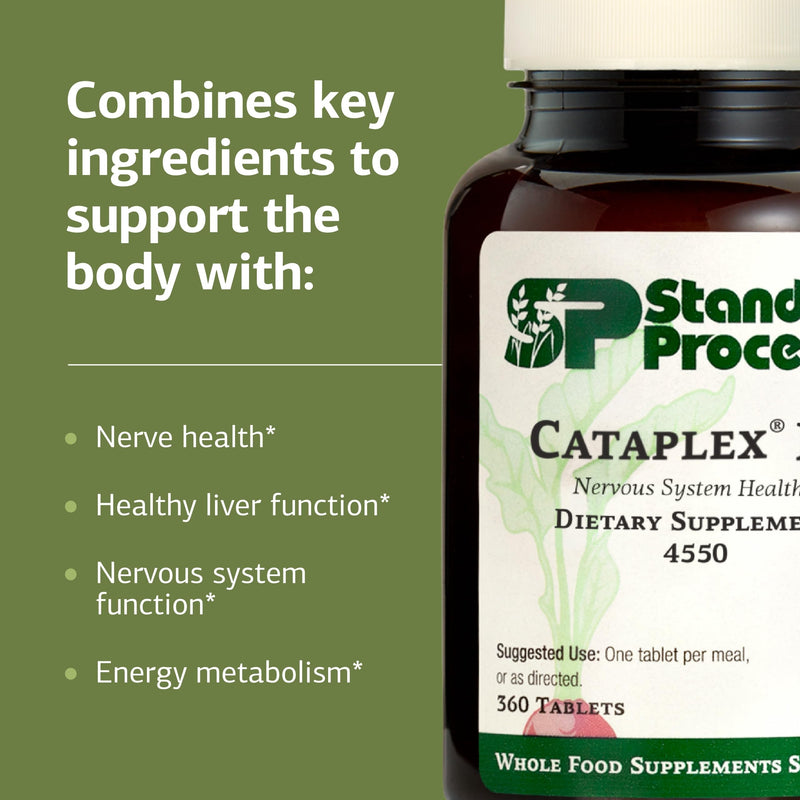 Standard Process Cataplex B2, Nervous System & Brain Health, 360 Tablets | Supplement for Nervous System Support, Brain and Nerve Health, Excellent Source of Vitamin B2 and B6, Non-Dairy and Non-Soy Unflavored 360 Count (Pack of 1)