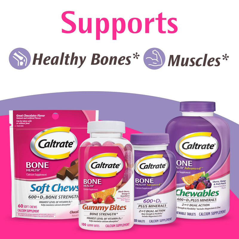Caltrate 600 Plus D3 Vitamin D and Calcium Supplement Tablets, 200 Count | Highest Level of Vitamin D3, Maximizes Calcium Absorption to Support Strong Bones and Daily Function 200 Count (Pack of 1)