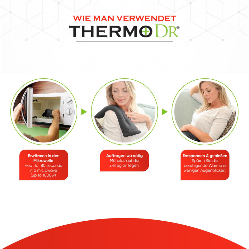[Australia] - Body Wrap - Premium 100% Natural Pain Relief - Durable and Durable Multi-Purpose Heated Wrap - Ergonomic Heat Pad Microwave with Wheat Grains - Heat Pad Neck Lavender Black with Straps 