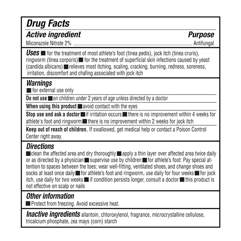 Antifungal Powder - 2% Miconazole Nitrate Treatment for Athlete’s Foot, Jock Itch & Ringworm, Talc-Free Moisture Control, Relieves Itching, Burning & Chafing - Pack of 3 (2.5 oz Each)
