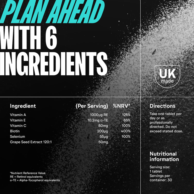 Numan Biotin Hair Support Supplement – Hair Maintenance Tablets with Biotin, Vitamins A, C, E, Selenium & Grape Seed Extract – Supports Hair, Skin & Nails – 30 Tablets – Made in the UK