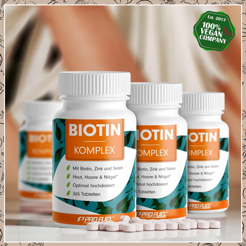 [Australia] - Biotin high dose 10,000 mcg - hair growth, skin & nails - biotin + zinc + selenium - 365 tablets - biotin complex 100% vegan - laboratory tested with certificate - supply pack for 1 year Biotin complex 91 g (pack of 1) 