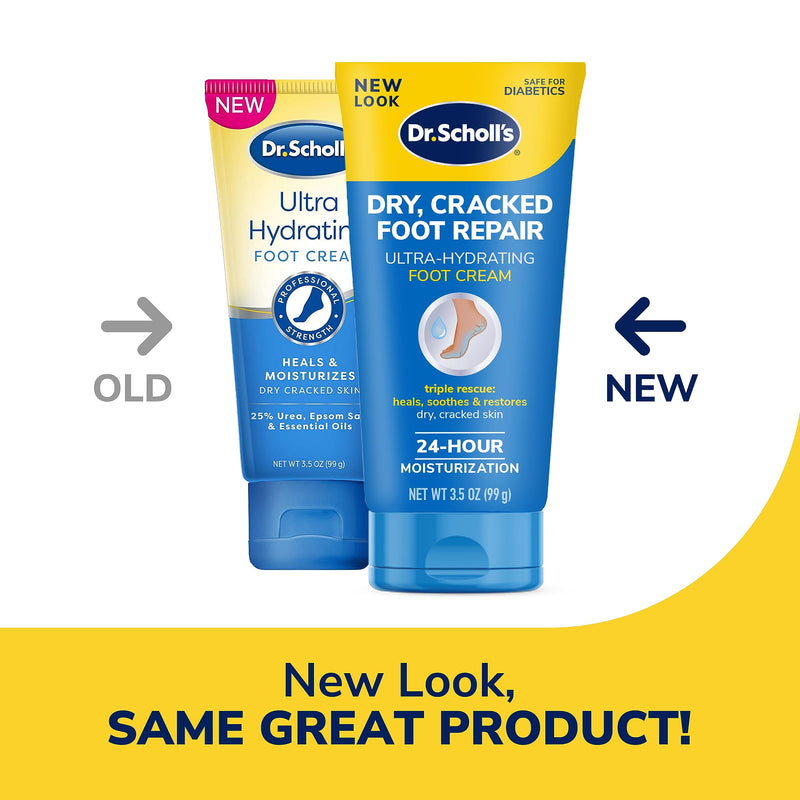 Dr Scholl's Dry Cracked Foot Repair Cream 3.5 oz & Odor-X Ultra Odor-Fighting Spray Powder 4.7 oz Bundle