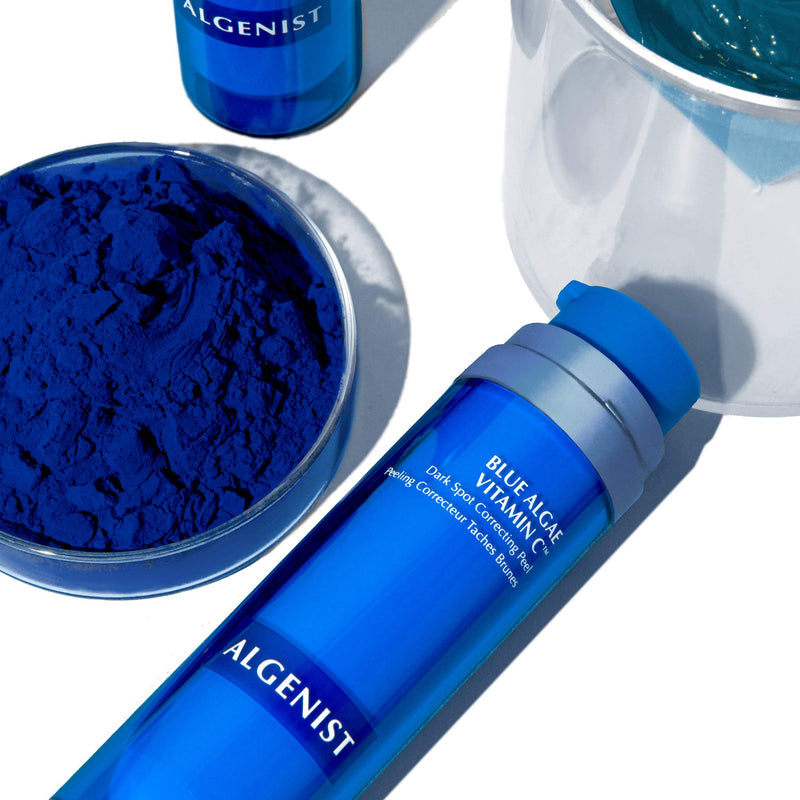 Algenist Blue Algae Vitamin C Dark Spot Correcting Peel - Exfoliating AHA BHA PHA Face Peel to Brighten, Even Skin Tone and Reduce Discoloration - Anti Aging Resurfacing Treatment (1.5 oz)