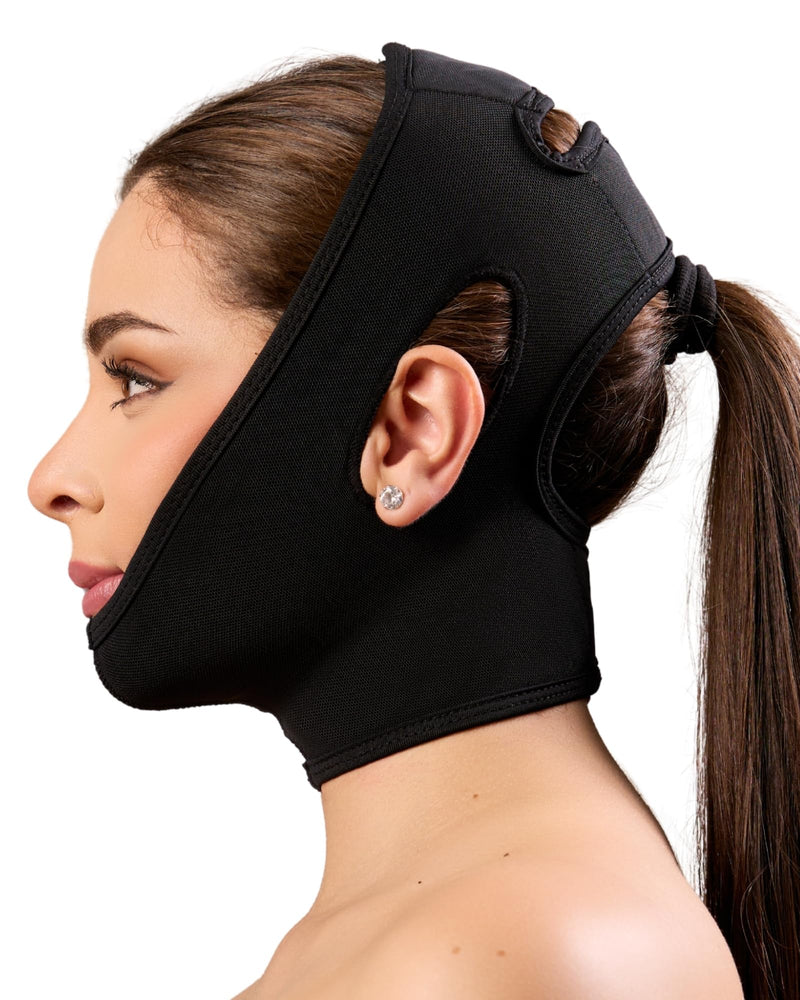 Shape Concept 301 Chin Strap Support Band Neck Bandage Face Chin High Compression XX-Large Black