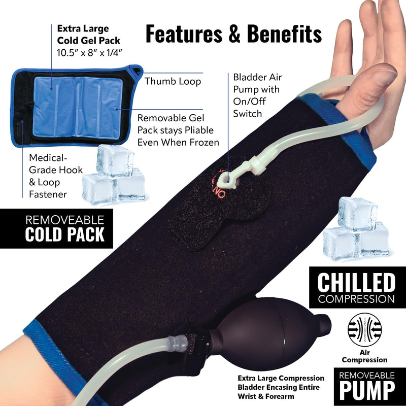 [Australia] - Polar Bear Cryo Wrist Brace – Medical-Grade Cold & Compression Therapy for Men & Women, Wrist Brace for Carpal Tunnel, Great for Sports and Athletes, Adjustable Universal Right, Black 