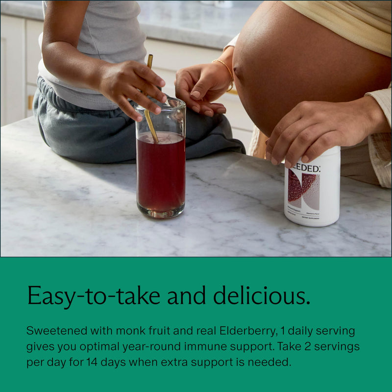Needed. Immune Support Immunity Powder, Zinc with Elderberry | For the Whole Family, Pregnancy-Safe Immunity Supplement, Easy to Take