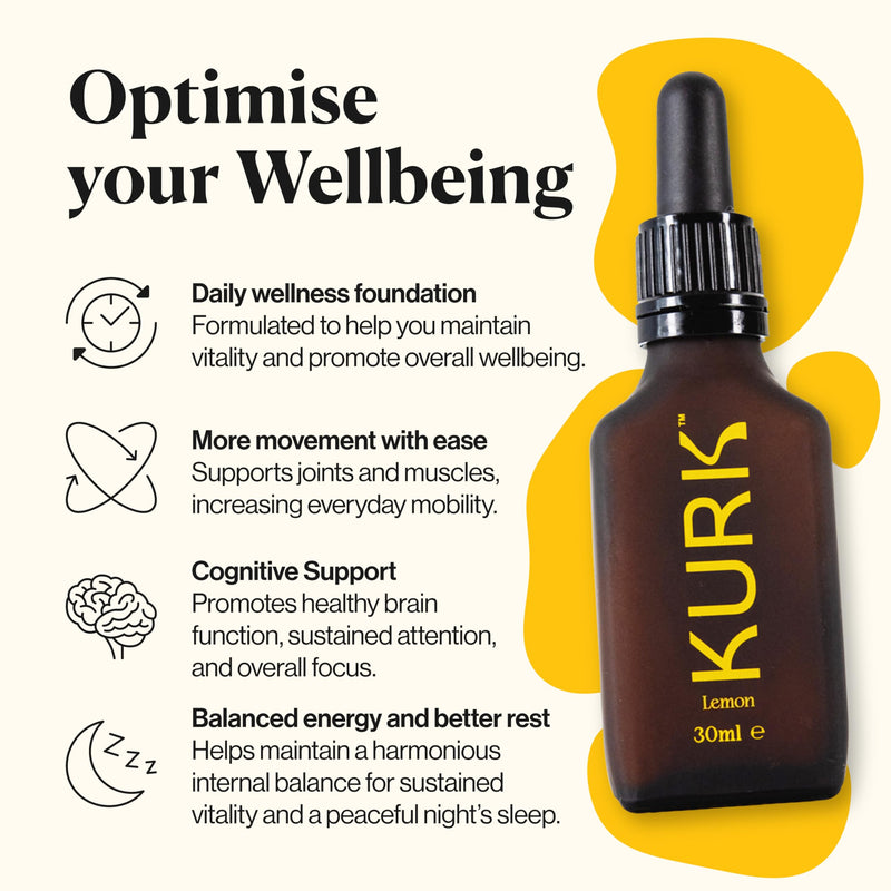KURK Essential Liquid Turmeric Supplement, Turmeric Curcumin Drops, Oil for Advanced Everyday Wellness, Focus & Energy, 185x More Absorbable Than Powders, Plant-Based (Lemon) (30ml) Lemon 30 ml (Pack of 1)
