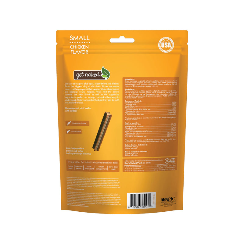 Get Naked Grain Free 1 Pouch 6.2 Oz Joint Health Dental Chew Sticks, Small Chicken 6.2 Ounce (Pack of 1) - PawsPlanet Australia