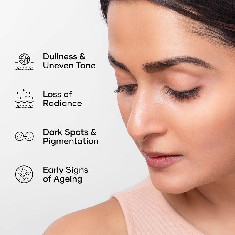 Cureskin Vitamin-C NanoGold Face Serum with L-Ascorbic Acid, Gold & Ferulic Acid | Brightening & Even Tone Support | For Dullness, Uneven Tone & Early Signs of Ageing | 20 ml