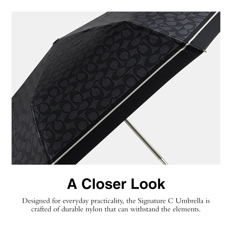Coach Women's Signature C Umbrella LH/Charcoal Multi