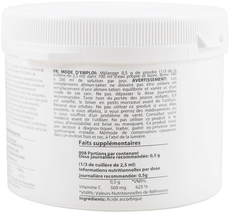 Pure Ascorbic Acid fine crystalline Powder | 1 Pound - 454 g | Vitamin C | Pharma Ingredients (Ph. EUR., USP, BP) | Third-Party Tested | Heiltropfen®