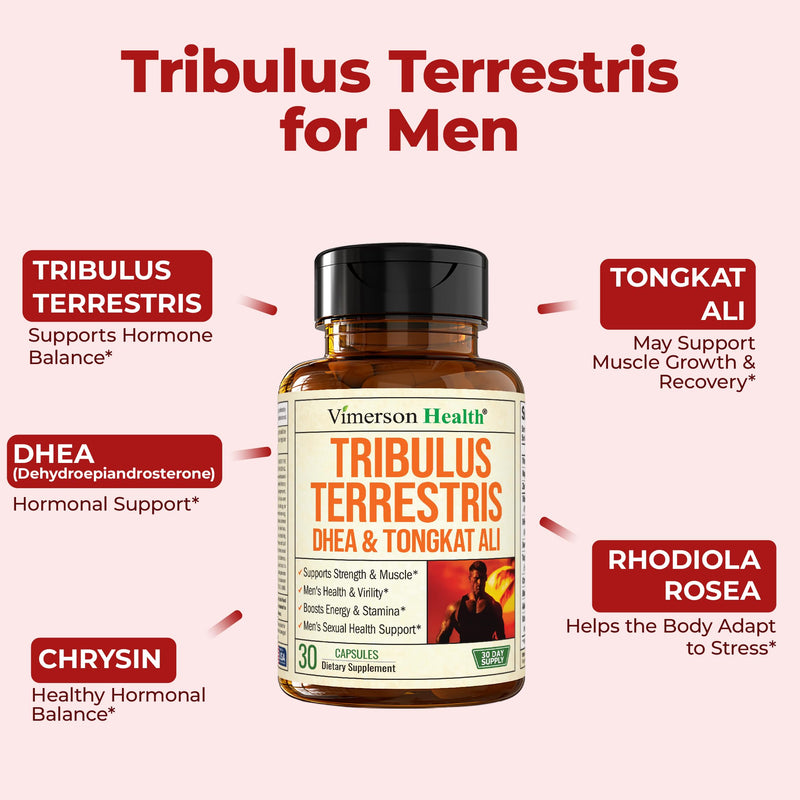 Multivitamin for Men & Tribulus Terrestris with DHEA and Tongkat Ali – Complete Men's Health Bundle for Energy, Vitality, Hormone Balance & Workout Performance