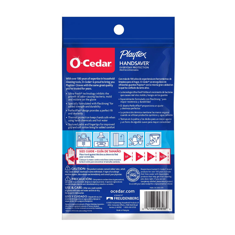[Australia] - PLAYTEX HandSaver Rubber Gloves for Kitchen and Household Cleaning (3 Pairs) Large 