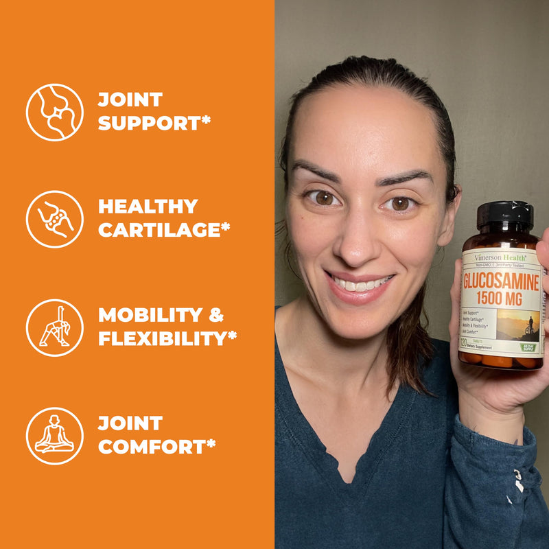 [Australia] - Glucosamine Sulfate 1500mg Joint Support Supplement. Cartilage, Bone & Joint Health. Antioxidant Properties. Aids Inflammatory Response. Occasional Discomfort Relief for Back, Knees & Hands. 120 Count 120 Count (Pack of 1) 