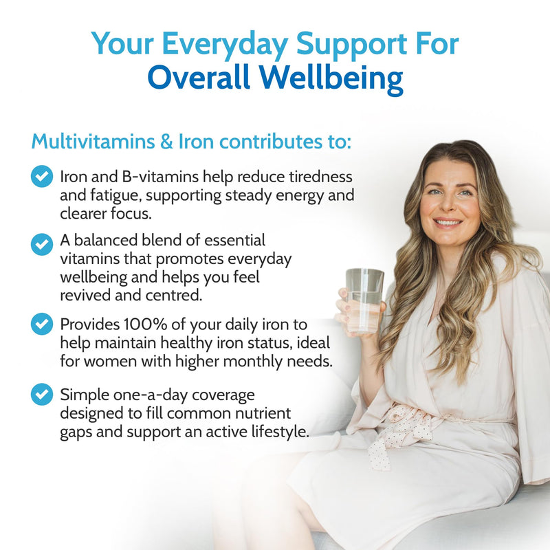 Health4All Multivitamins & Iron 360 Easy to Swallow Tablets, One a Day 1 Year Supply with 100% RDA of Vitamins | Supports Immune System and Overall Health of Men & Women | Made in UK 360 count (Pack of 1)