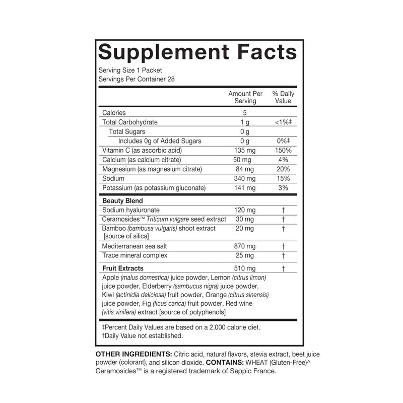 [Australia] - Serovital Glow Sticks Sugar-Free Powder Drink Mix with Hyaluronic Acid Ceramides Electrolytes for Skin Hydration in 14 Days Sun-Kissed Citrus Flavor 28 Packets 