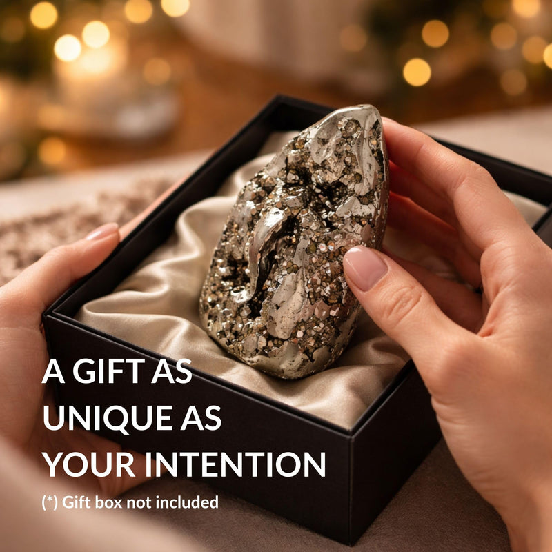 Pyrite Crystal Paperweight – Natural Free Form Stone with Flat Base for Office Desk – Heavy Raw Gold Rock for Wealth & Success – Authentic Peruvian Decor (7 to 8 oz) | Genuine natural iron pyrite rock to attract success. Authentic hand-carved flat bott...
