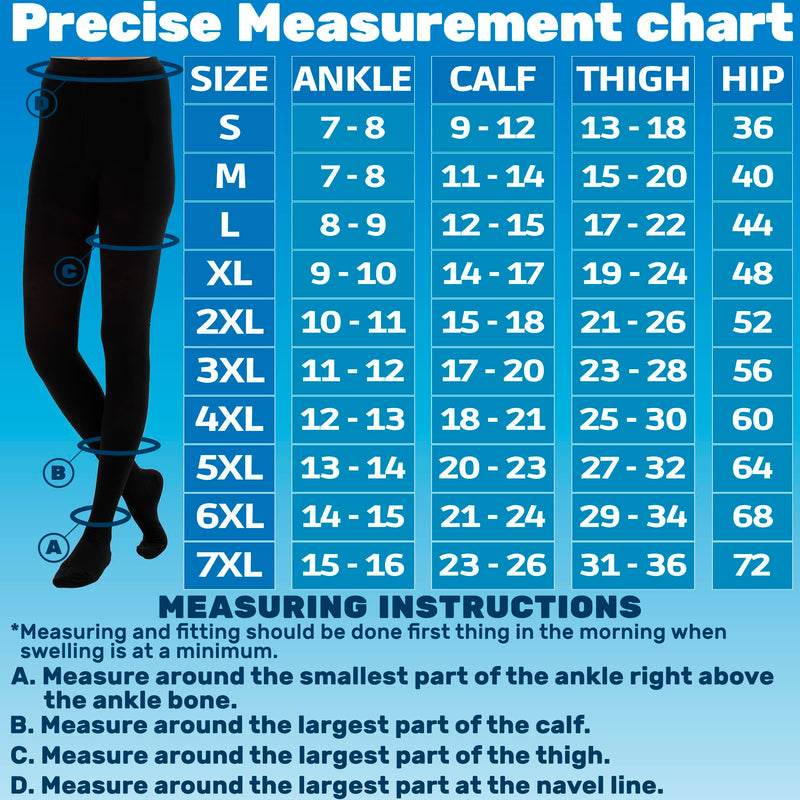 [Australia] - Compression Pantyhose for Women 20-30mmHg - Varicose Veins and Swelling - A204 X-Large Black 